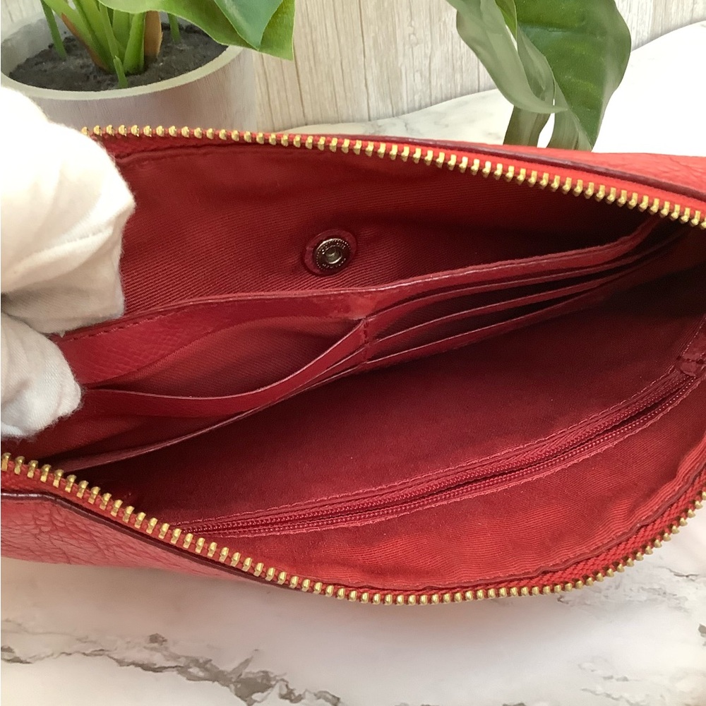 GUC Coach Red Pochette Leather Clutch - Picture 8 of 11